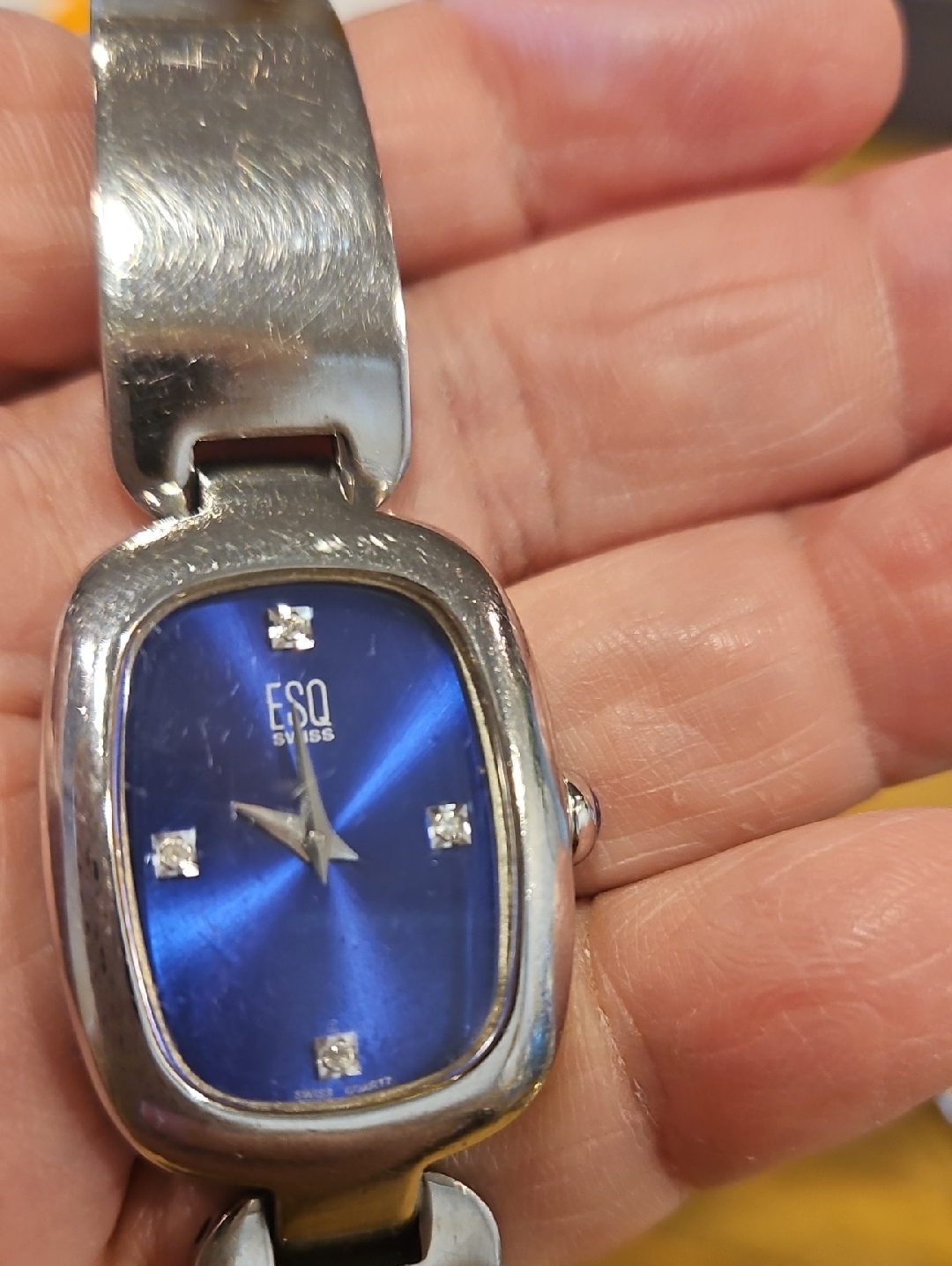 Esq Womens Silver Bracelet Watch With Blue Dial